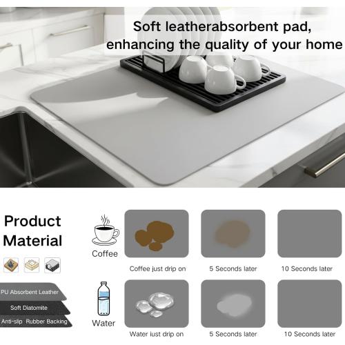 Large Acrylic Cutting Board with Counter Lip, 30x20inch Clear Cutting Boards for Countertop，2PCS, Countertop Protector And 16 * 20 Inch Dish Drying Mat，5mm Non-Slip Cutting Board for Kitchen Counter