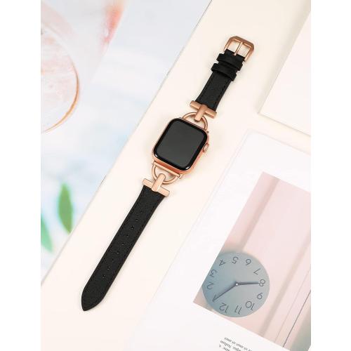 Wearlizer Leather Band Compatible with Apple Watch Bands Women 41mm 40mm 38mm 49mm 46mm 45mm 44mm 42mm, Fancy Dressy Strap for iWatch Series 11 10 9 8 7 6 5 4 3 SE/Ultra 3 2 1