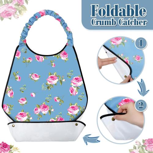 Shihanee 3 Pcs Adult Bibs for Women Adjustable Neck Closure Bibs Waterproof Clothing Protector with Crumb Catcher