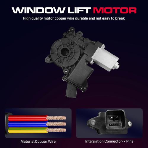 Front Driver Side Power Window Regulator (7 Pins) Fit for 2011-2015 Chevrolet Chevy Cruze, 2016 Chevy Cruze Limited, with Auto Up and Down, with Motor, 748-974, Front Left, 94532757