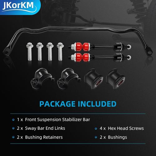 (Bar only) 55398938AC Front Suspension Stabilizer Bar & K80894 Front Sway Bar Link Kit with Bushing Kit Fit For 2009-2010 Dodge Ram 1500,2011-2018 Ram 1500,2019-2022 Ram 1500 Classic 4WD # 55398938AB