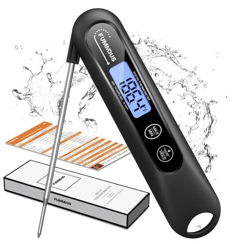 Digital Meat Thermometer - 2S Instant Read Food Thermometer with Backlight, Foldable Probe for Turkey BBQ Grill Smoker Candy, Essential Kitchen Cooking Gadget
