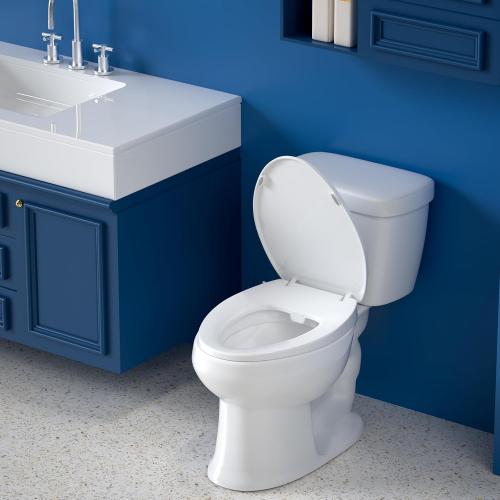 Elongated Bidet Toilet Seat – Non-Electric, Slow-Close Lid, Adjustable Water Pressure, Self-Cleaning Dual Nozzles for Frontal & Rear Wash – Hygienic Fresh Water Bidet Seat with Brass Inlet (Elongated)