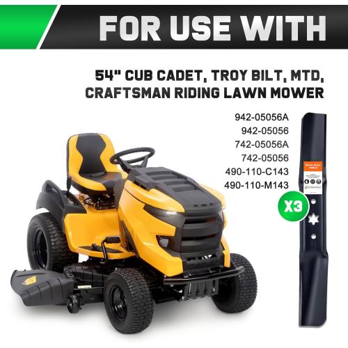 ZT1 54 Blades for Cub Cadet Troy Bilt 942-05056A 942-05056 RZT L54 S54 Ultima ZT1-54 ZT2-54 XT1-54 XT2-54 54 inch Deck Lawn Tractor Riding Mower(High Lift)