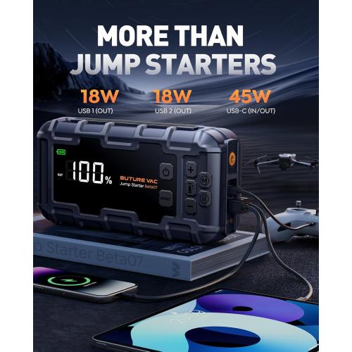 Portable 10-in-1 Car Battery Jump Starter with Air Compressor 8000A 160PSI 45W Charger, Jump Starter Jump Box (All Gas 14L Diesel), Car Battery Jumper Starter Portable Jumper Cables, Gloves, Lights