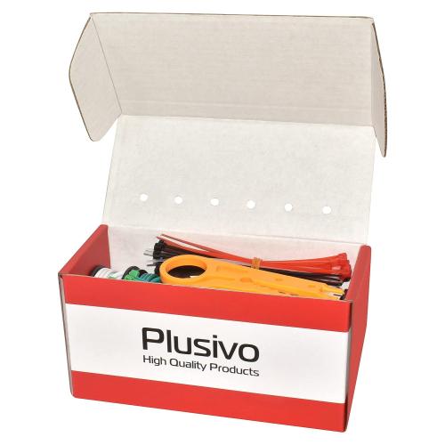 18 AWG Solid Core Hookup Wire Kit – 18 Gauge Copper Pre-Tinned PVC Coated 16ft or 5m Each Spool, 6 Colors (Black, Red, Yellow, Green, Blue, White), Jumper Electrical Wire Hook Up Wire Kit from Plusivo