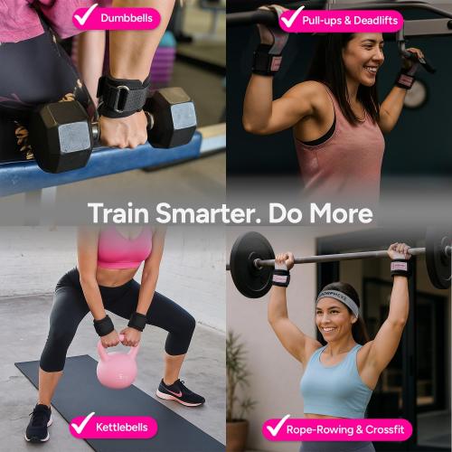 Premium Crossfit Grips for Women – Anti-Slip Lifting Grips & Wrist Straps for Weightlifting, Workout, Deadlift, Pull-Ups, Barbell, Easy-to-Clean, Odor Free, Size Small & Medium