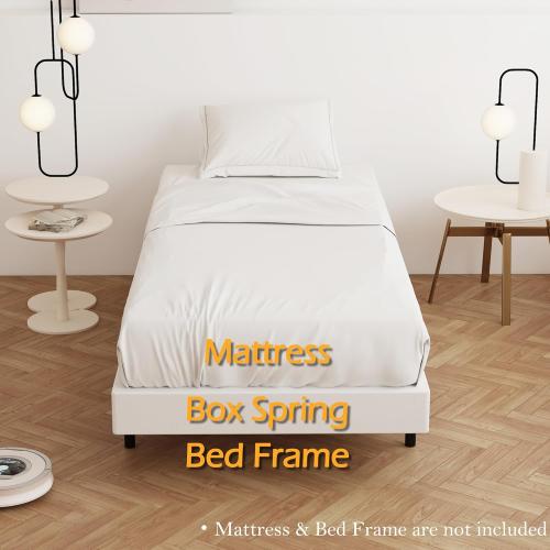 Size twin Box Spring Twin 4 Inch Low Profile, Heavy Duty Metal Box Spring Bed Base with Fabric Cover, Mattress Foundation, Easy Assembly, Noise Free, Black