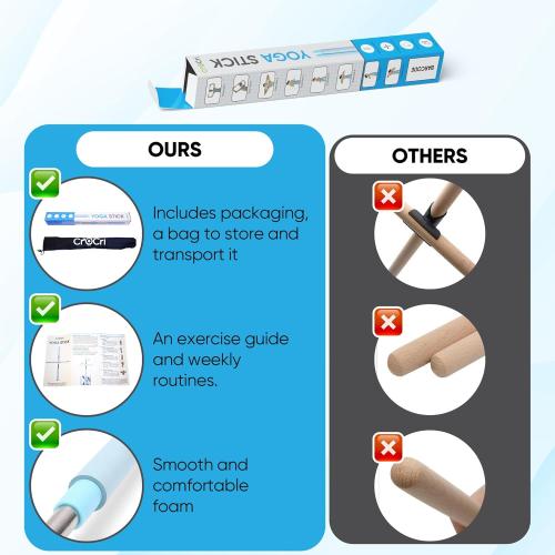 Back Stretcher for Lower Pain Relief – Neck Posture Corrector and Spine Alignment Stick – Yoga Stick for Lower Back and Shoulder Pain – Smart Posture Corrector for Women and Men