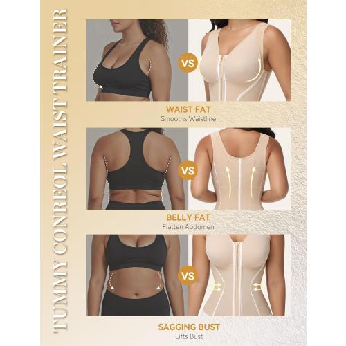 SHAPSHE Waist Trainer Corset for Women Tummy Control Workout Sport Girdle Hourglass Cincher Body Shaper Postpartum with Bra large