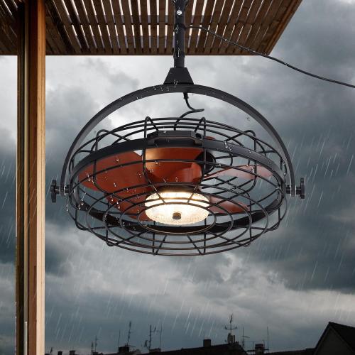 23 Waterproof Outdoor Ceiling Fan with Light, Outdoor Hanging Fan for Patio, 6-Speed & 3 CCT LED, Caged Ceiling Fan with Smart APP & Remote Control, Perfect for Gazebo, Pergola, Canopy