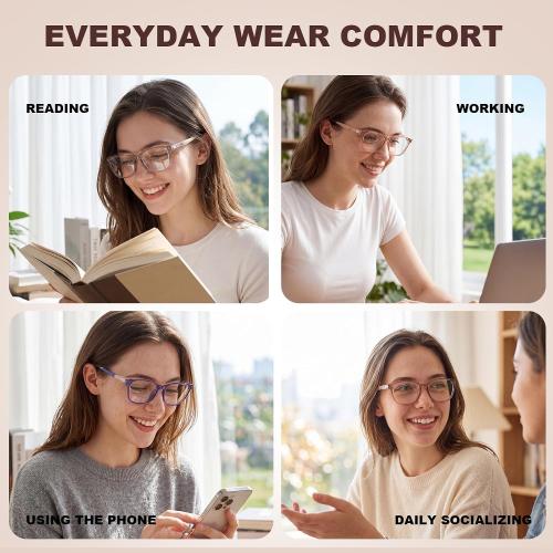SKYOAK Trendy Flexible Progressive Multifocus Reading Glasses Women  2.5x