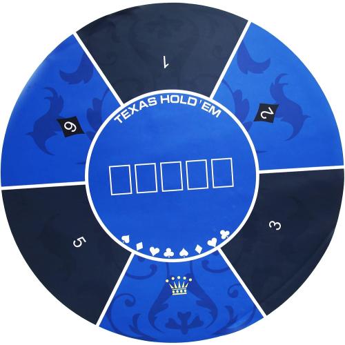 RED AND BLACK 47'' x 47'' Professional Poker Mat, Texas Hold'em Portable Rubber Poker Table Top Round, 8 Player Game Layout Mat with Carrying Bag to Play Cards, Poker Games, Blackjack, Casino