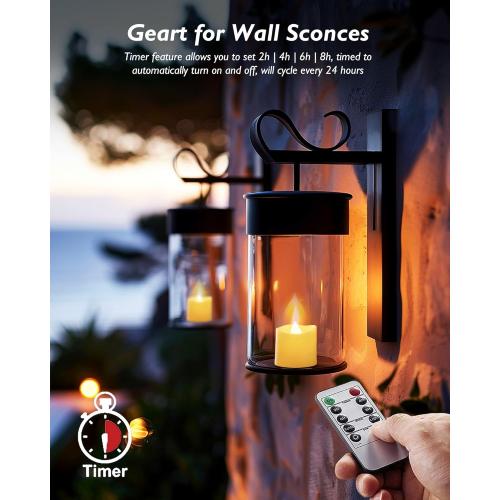 Homemory 400  Hour Timer Remote Control Flameless Votive Candles, Battery Operated LED Tea Lights in Warm White for Outdoor, Table, Halloween, Christmas-Ivory Base