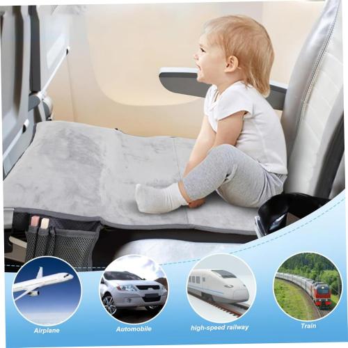 Toddler Airplane Bed, 19x31 Inch Non-Slip Comfort Inflatable Toddler Travel Bed with Pillow & Pump & Pockets, Portable Air Mattress with Storage Bag for Sleeping, Rest