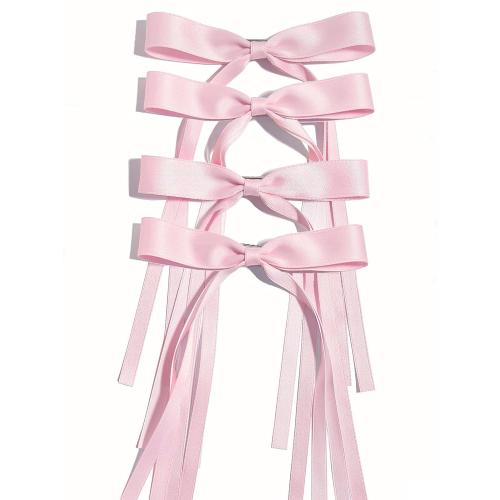 Ayesha Pink Hair Bow Clips Pink Ribbon Hair Accessories for Women Girls