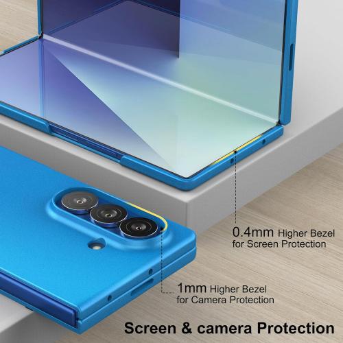 Foluu Slim Fit Case for Samsung Galaxy Z Fold 7, with Front Built-in Screen Protector, Ultra Thin Matte PC Protective Cover for Samsung Galaxy Z Fold7 5G 2025 (Blue)