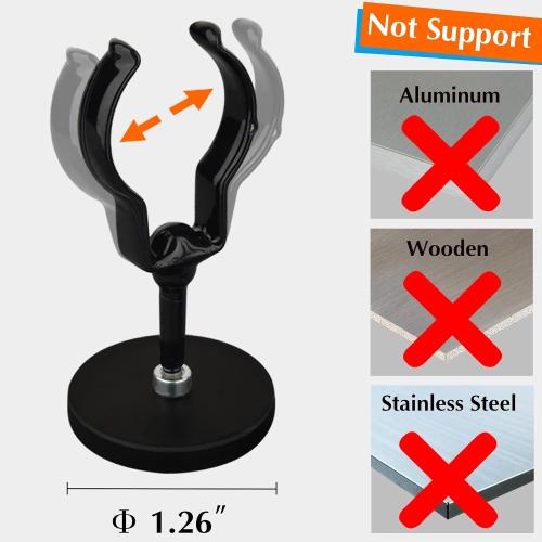 Set of 4 MUTUACTOR Magnetic Curtain Rod Brackets,4.5lbs Anti-scratch Magnetic Mount Curtain Rods Holders,No Drilling Flexibility Rods Clamps for Hanging 1” Rod with Blackout Tier Valance Liners