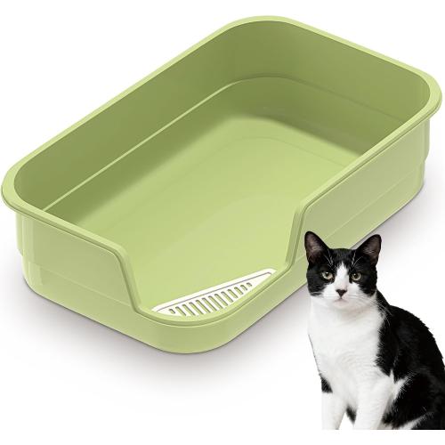 Vealind Extra Large Cat Litter Box High Sided and Low Entry Litter Tray for Senior and Big Cats 23.6 x15.7 x5.9 XL Deep High Back Kitty Litter Boxes for Indoor Cats