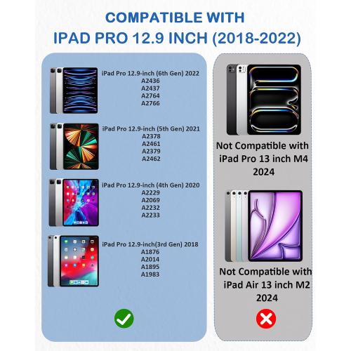 XIRON [2 PACK] Paper Screen Protector Compatible with iPad Pro 12.9 (2022&2021&2020&2018), High Touch Sensitivity No Glare for iPad Pro 12.9 Matte Screen Protector, Compatible with Apple Pencil