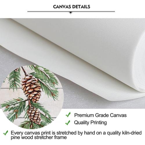 Size 20x40 iKNOW FOTO Pine Cones and Seeds on Canvas Prints Vertical 20x40in Botanical Wall Art Winter Pine Cones Framed Wall Art for Holiday Decor Ready to Hang Home Decoration