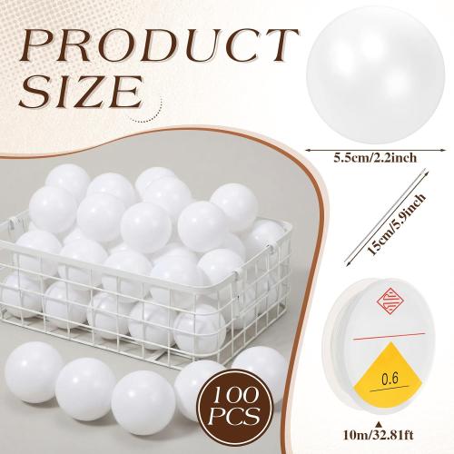 Teyva 100 Pcs Pearl Ball Garland 2.2 Inches White