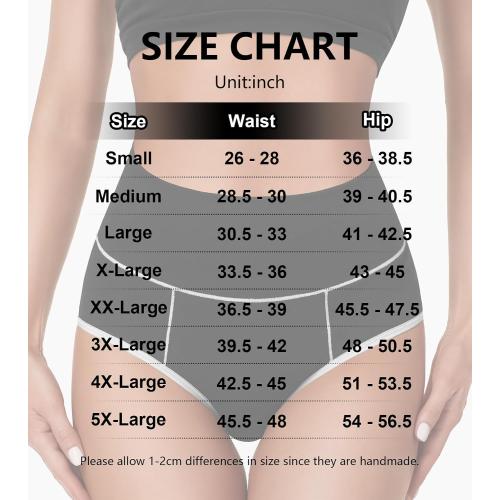 Size Medium Color Black K-CHEONY High Waisted Cotton Underwear for Women Tummy Control Ladies Panties Breathable Full Coverage 5Pack