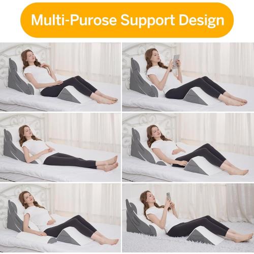 (missing the leg pillow). Wedge Pillow Set for After Surgery – 5PCS Orthopedic Bed Wedge Pillow Set for Sleeping, Body, Back and Leg Pain Relief Comfortable & Adjustable Support Pillows-Anti Snoring (Grey)