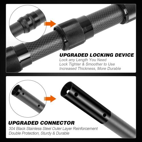 Carbon Fiber Pool Pole - Professional 15 Foot Telescopic Pool Cleaning Pole, Pool Skimmer Net Pole, Telescoping Swimming Pool Poles Heavy Duty 15FT