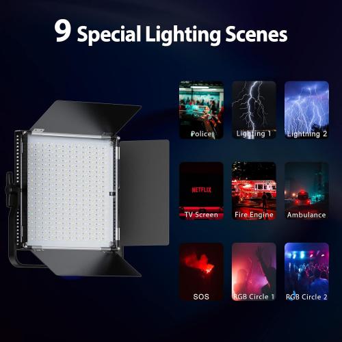 Pixel K80 Photography Lighting with APP Control, 2600K-10000K CRI 97  RGB Led Video Light Panel, 9 Applicable Scenes Lighting for Studio/Gaming/Streaming/YouTube/Videography/Film/Video Recording