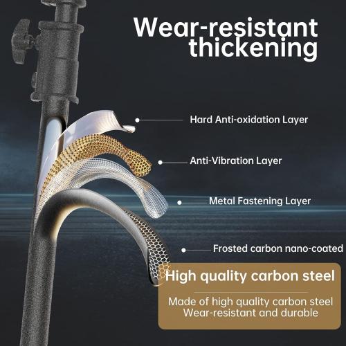 LOMTAP C Stand Light Stand Stainless Metal Photography Kit - Heavy Duty 10.8ft/330cm Vertical Pole, 4.2ft/128cm Boom Arm, Adjustable Base, Water Sandbag, 2 Grip Heads, 3 Clips for Softbox, Reflector