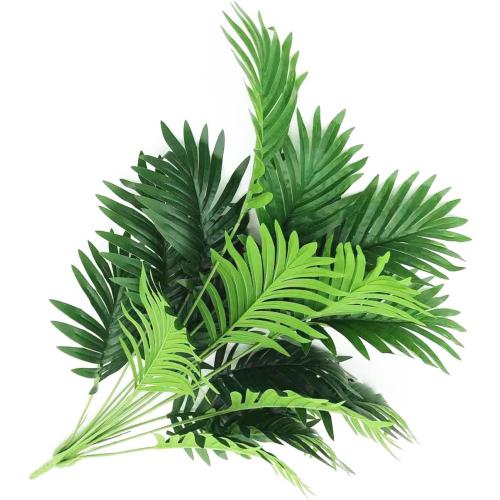 Beebel 30 Artificial Palm Plants Leaves Tropical Greenery Bush Imitation Faux Fake Palm Tree Leaf for Home Kitchen Party Flowers Arrangement Wedding Decorations