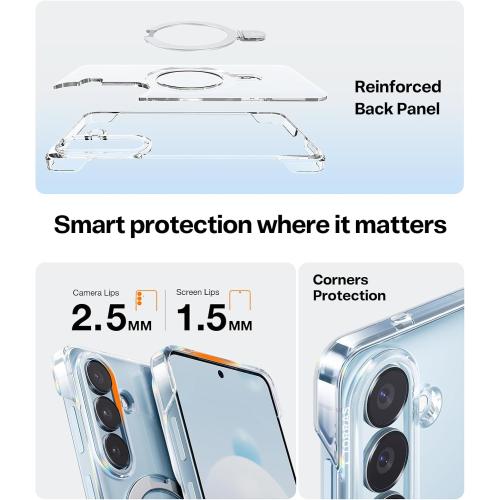 TORRAS Slim for Samsung Galaxy S26  Plus Case Clear with Magnetic Stand