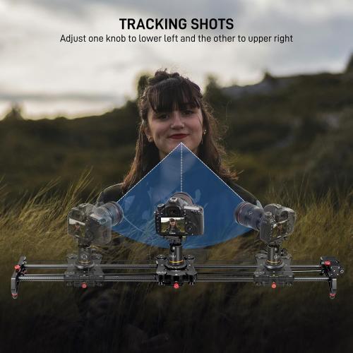 GVM 48/120CM Carbon Fiber Motorized Camera Slider, Professional Camera Slider with Remote Control, Support Video Mode, Time Lapse Photography, Horizontal, Tracking and 120° Panoramic Shooting