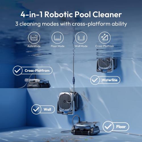 (2026 New) BUBLUE Bubot 800P Gen2 Robotic Pool Cleaner,Pool Vacuum for Inground Pools,with Smart Navigation,App Control& Scheduling,Cleans Floor/Wall/Waterline/Shallow Area,for Pools up to 1,076 Sq.Ft ‼️used‼️