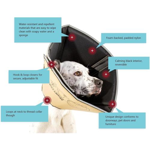 All Four Paws Comfy Cone Pet Cone for Dogs, Cats, XX-Large, Black - Comfortable Soft Dog Cone Collar Alternative for After Surgery, Wound Care, Spay, Neuter - Dog and Cat Recovery Elizabethan-Collar