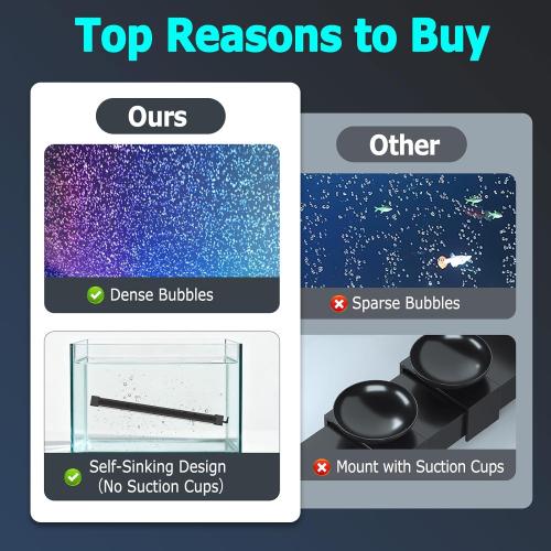 fishkeeper Submersible Fish Tank Light with Air Bubble Hole Color & Brightness & Timers Adjustable IP68 Waterproof Aquarium Bubble Light for Fish Tank Accessories Bubbler Wall (9W, Pump Not Included)