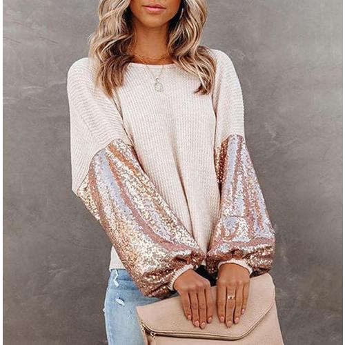 Size XL Glitter Off Shoulder V Neck Backless Pullover Tops,Women Sequin V Neck BacklessLong Sleeve Waffle Knit Sweater