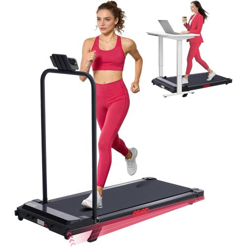Walking Pad Treadmill with Incline and Handle Bar, 3.0HP Electric Under Desk Treadmill for Home Small Space, 0.6-7.6MPH Portable Mini Exercise Treadmills, 350LBS Capacity