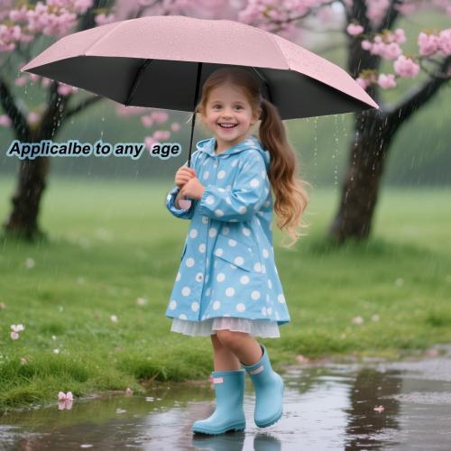 Pink BAODINI Travel Mini Umbrella for Purse With Case Small Compact UV Sun Protection Sun Lightweight Tiny Pocket Manual Open Close Umbrella for Women Kids and Men