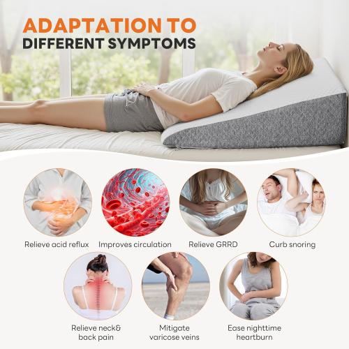 Sweetcrispy Wedge Pillow, Body Pillow for Sleep Apnea, Neck Pain Relief, Post Surgery, Sleeping Comfort, Acid Reflux, Heartburn, Back Pain Relief and Snoring, 7.5Inch White