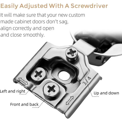 Ravinte 10 Pack 5 Pairs 3/4 inch Overlay Soft Close Hinges for Kitchen Cabinet Hinges Satin Nickel Hidden Hinges Stainless Steel Concealed Hinge self Closing