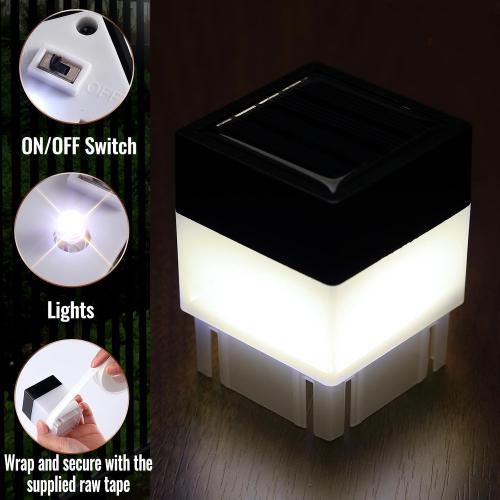 Hicarer 12 Pack Solar Fence Post Cap Lights 2in x 2in Solar Post Cap Fence Lights for Garden, Gazebos, Street Wall(Warm Yellow)