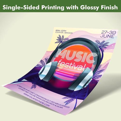 Glossy Photo Paper 8.5x11 Inch 48lb 180gsm Professional Glossy Photographic Paper Letter Size Instant Dry Work for Inkjet Printers Dye Ink 30 Sheets by Transfer Master