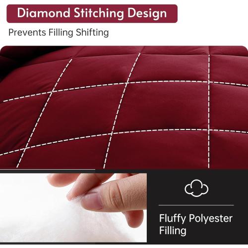 Comforter , Reversible Bed in a Bag All Season Beddingwith Comforter,