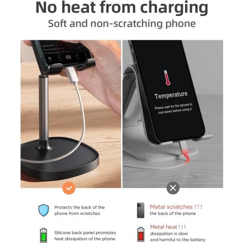 LISEN Cell Phone Stand Phone Holder for Desk Office Decor, Office Desk Accessories Women PC Gaming Essentials iPhone Stand Gadgets Men Gift for Father Fit OtterBox Case Switch iPad Air Tablet 4-10 in