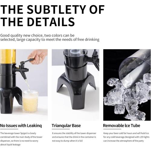 -Beverage Dispenser - Drink Dispensers for Parties -Perfect Home Bar Accessories - Alcohol, Beer & Liquor Dispenser - Mimosa Tower