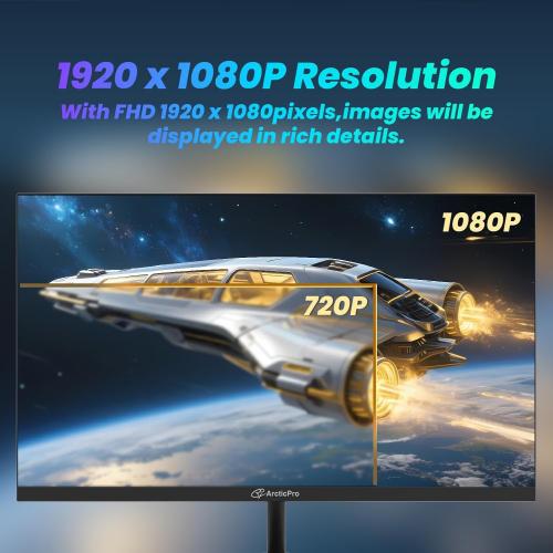 ArcticPro 22 inch 144Hz 100Hz Monitor, Full HD (1920 x 1080p) Computer Monitor, 105% sRGB, 3000:1 Contrast, 3-Sided Frameless, Ultra Slim, VESA, LowBlue Mode, Tilt Adjust, HDMI *1, VGA*1