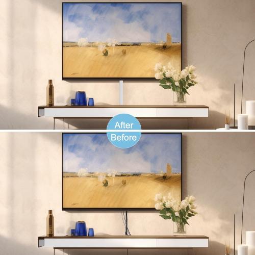 39 Side Open One Cord Hider (<1/4) for Wall Mounted Tv,Extension Flexible Cable Cover to Hide Conceal Cords Along Wall,Wire Raceway Management Cable Concealer Channel,Electric Cord Organizer,White