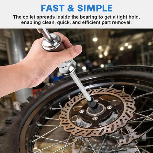 12pcs Blind Hole Collet Bearing Puller Set Slide Hammer 8-32mm | Expandable collets, pilot bearing removal tool for internal & wheel bearings, for automotive and motorcycle use